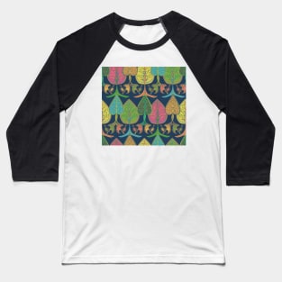 Folkish Woodland Birds Baseball T-Shirt